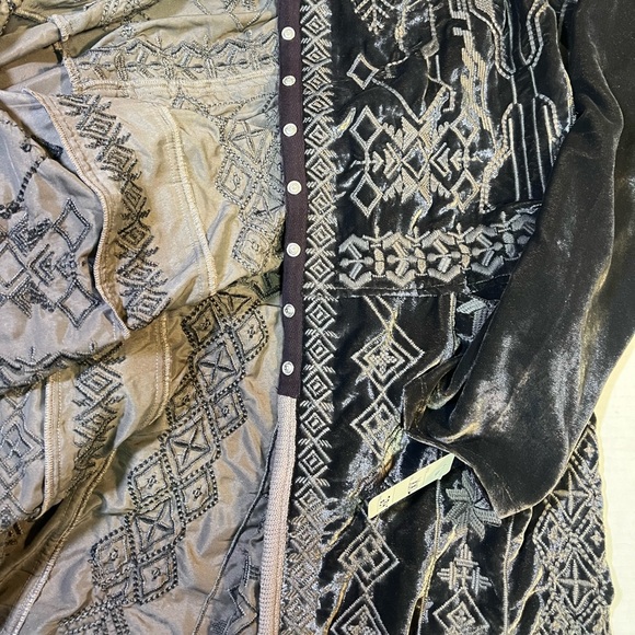 NWT Anthropologie Kyla Seo gray/pewter velour hooded open front jacket size XXL - Picture 7 of 8